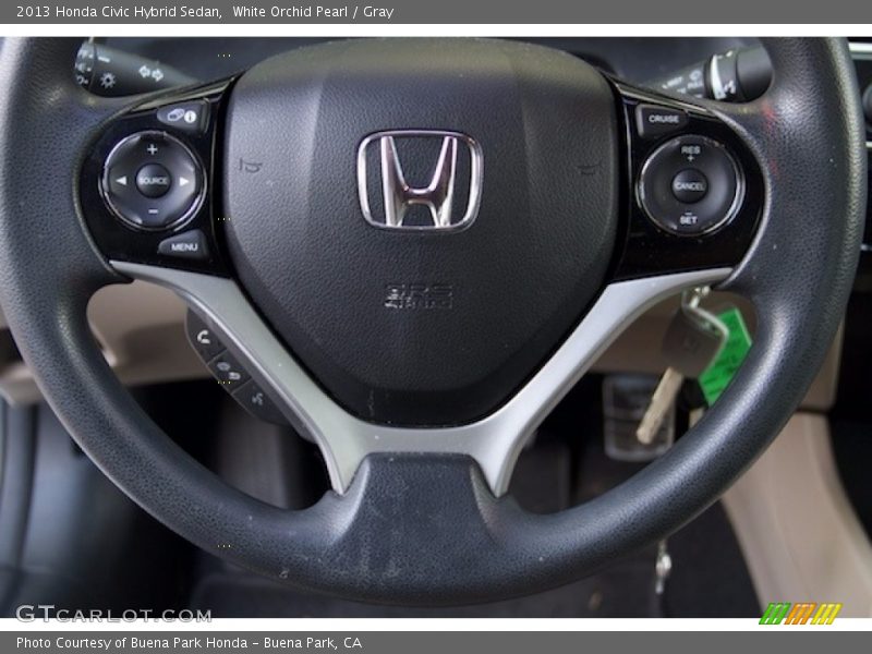 White Orchid Pearl / Gray 2013 Honda Civic Hybrid Sedan