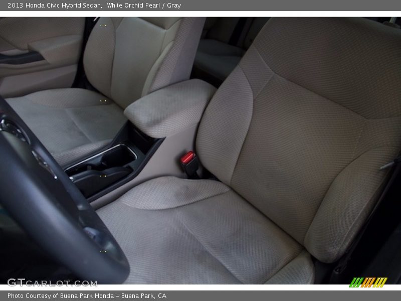 White Orchid Pearl / Gray 2013 Honda Civic Hybrid Sedan