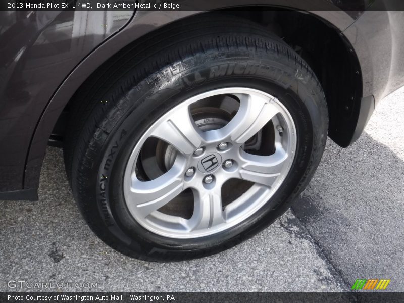 Dark Amber Metallic / Beige 2013 Honda Pilot EX-L 4WD