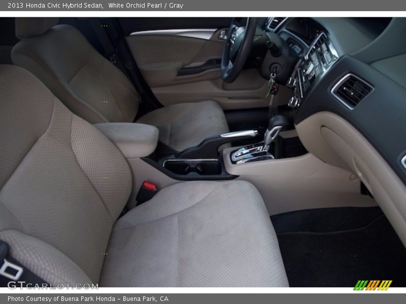 White Orchid Pearl / Gray 2013 Honda Civic Hybrid Sedan