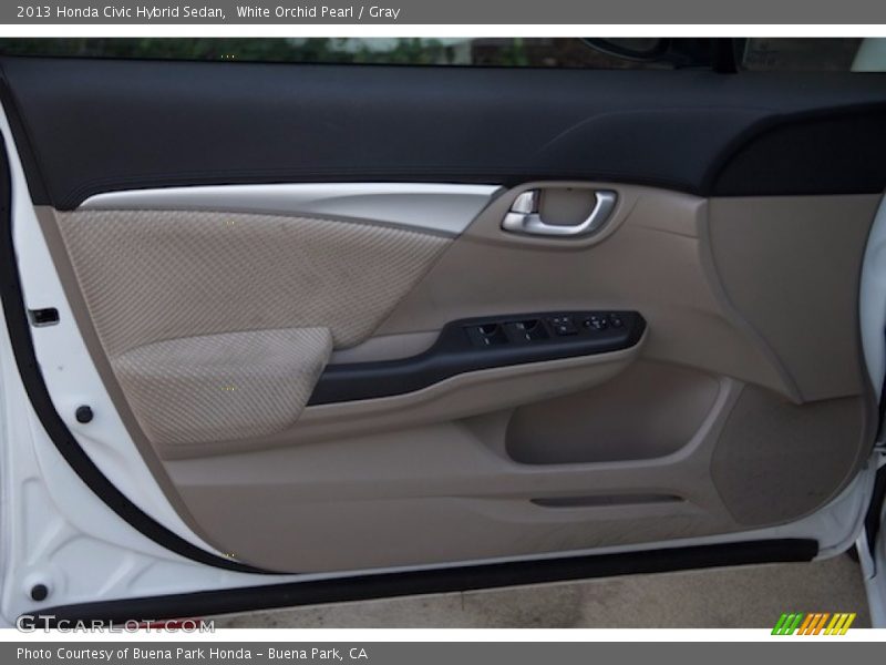 White Orchid Pearl / Gray 2013 Honda Civic Hybrid Sedan
