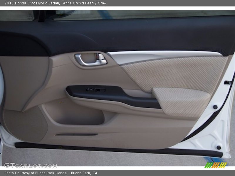 White Orchid Pearl / Gray 2013 Honda Civic Hybrid Sedan