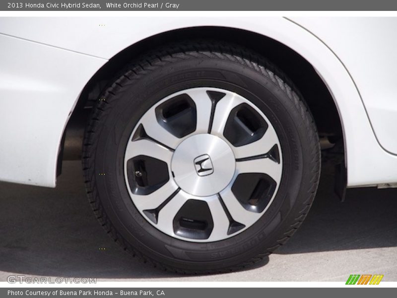 White Orchid Pearl / Gray 2013 Honda Civic Hybrid Sedan