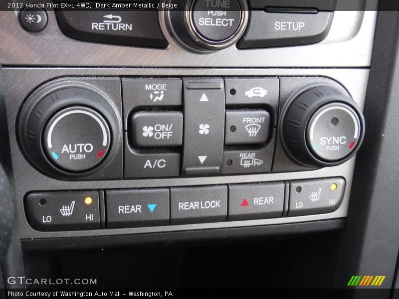 Dark Amber Metallic / Beige 2013 Honda Pilot EX-L 4WD