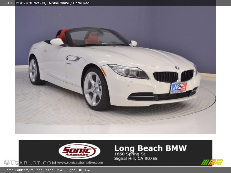 Alpine White / Coral Red 2016 BMW Z4 sDrive28i