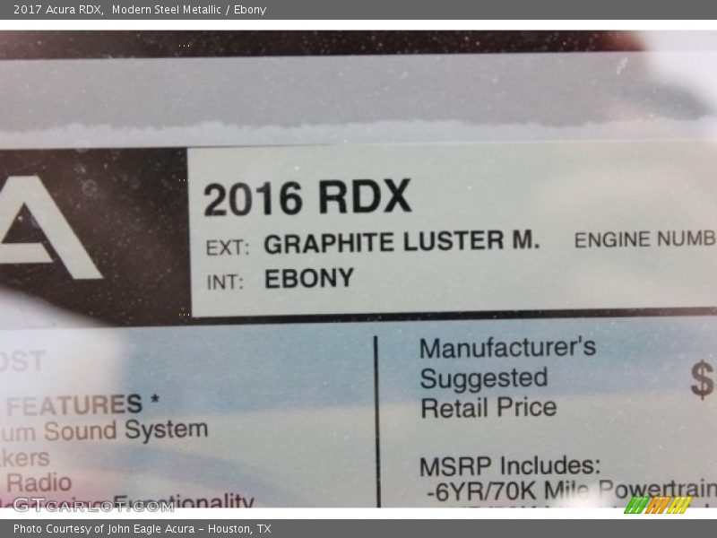 Modern Steel Metallic / Ebony 2017 Acura RDX