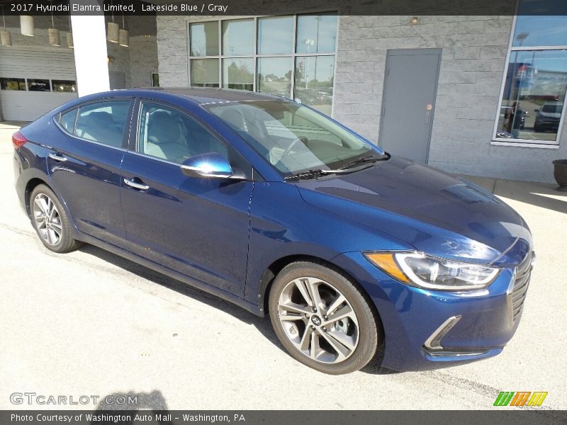 Lakeside Blue / Gray 2017 Hyundai Elantra Limited