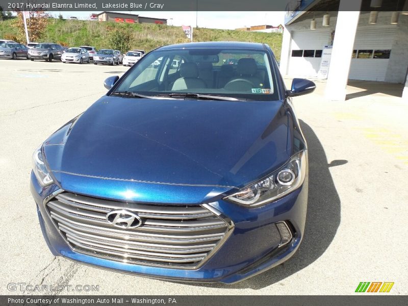 Lakeside Blue / Gray 2017 Hyundai Elantra Limited