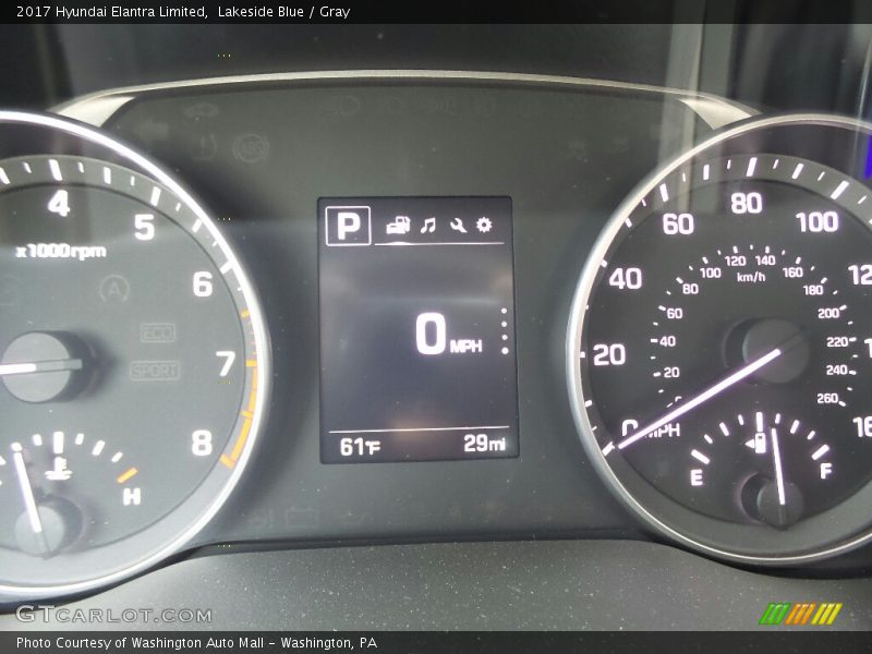 Lakeside Blue / Gray 2017 Hyundai Elantra Limited