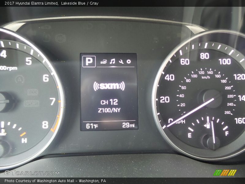 Lakeside Blue / Gray 2017 Hyundai Elantra Limited