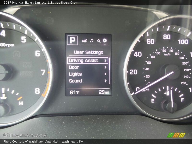 Lakeside Blue / Gray 2017 Hyundai Elantra Limited