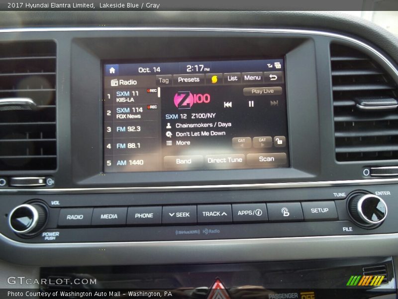 Lakeside Blue / Gray 2017 Hyundai Elantra Limited