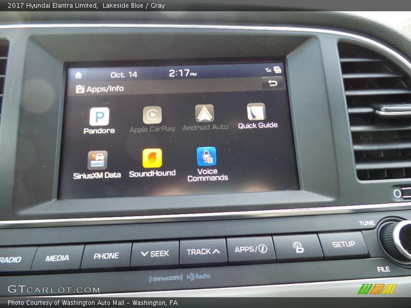 Lakeside Blue / Gray 2017 Hyundai Elantra Limited
