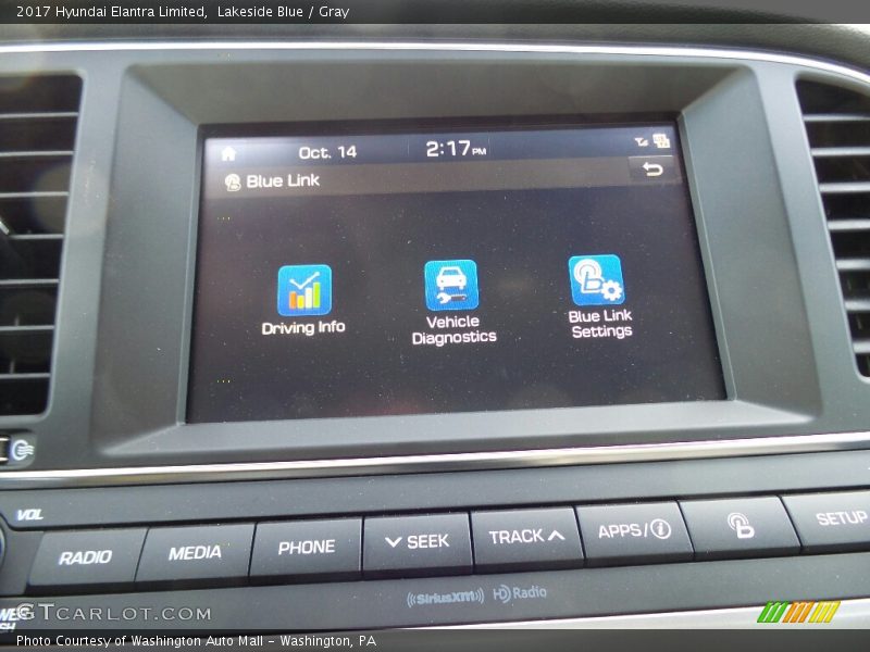 Lakeside Blue / Gray 2017 Hyundai Elantra Limited