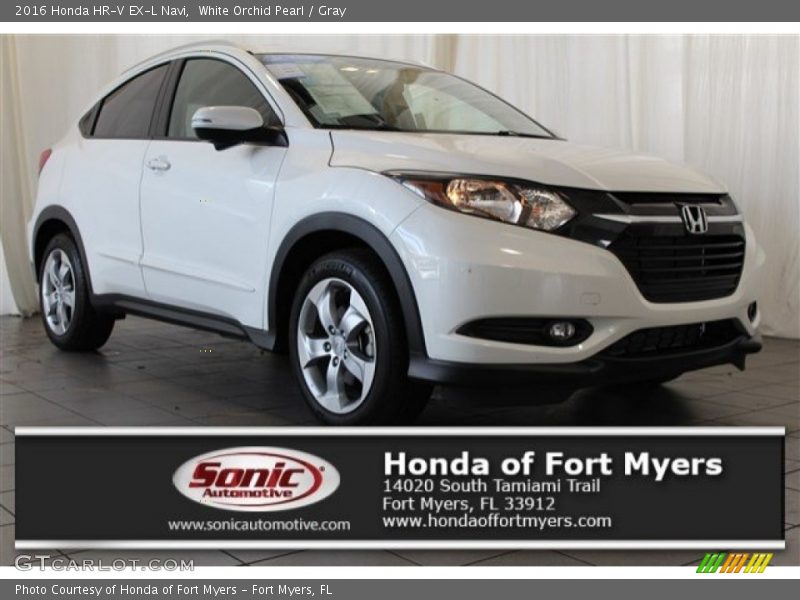 White Orchid Pearl / Gray 2016 Honda HR-V EX-L Navi