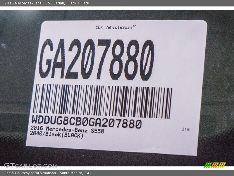 Black / Black 2016 Mercedes-Benz S 550 Sedan