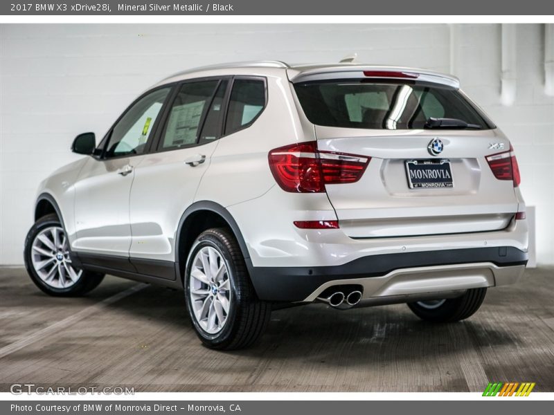 Mineral Silver Metallic / Black 2017 BMW X3 xDrive28i
