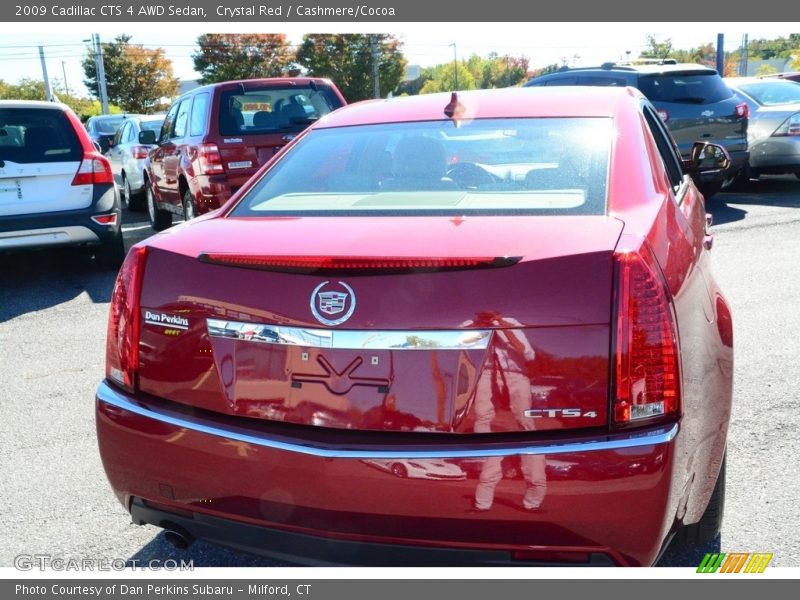 Crystal Red / Cashmere/Cocoa 2009 Cadillac CTS 4 AWD Sedan