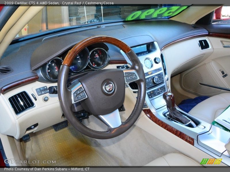 Crystal Red / Cashmere/Cocoa 2009 Cadillac CTS 4 AWD Sedan
