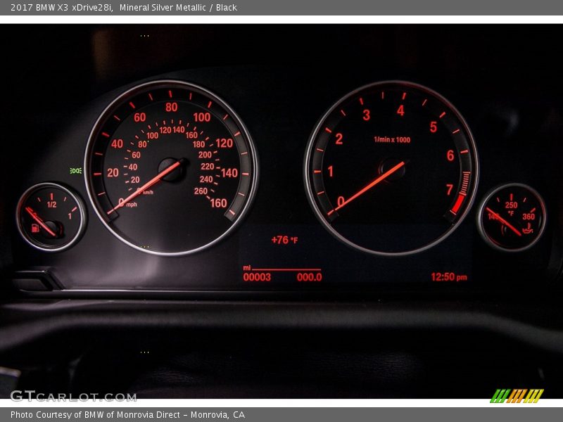 Mineral Silver Metallic / Black 2017 BMW X3 xDrive28i