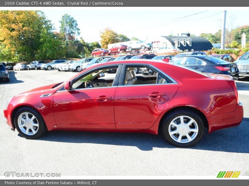 Crystal Red / Cashmere/Cocoa 2009 Cadillac CTS 4 AWD Sedan