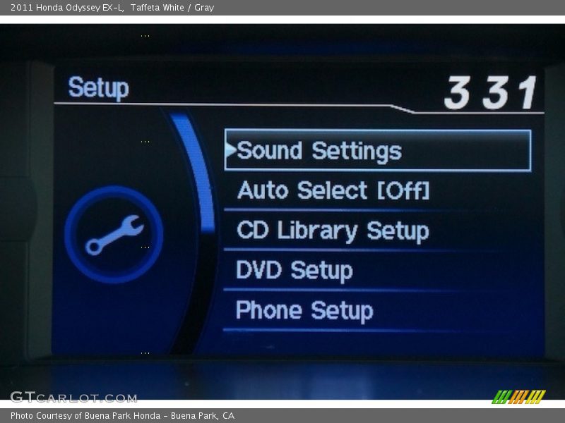 Taffeta White / Gray 2011 Honda Odyssey EX-L