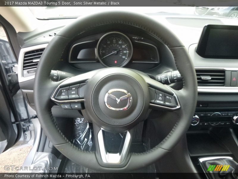 Sonic Silver Metallic / Black 2017 Mazda MAZDA3 Touring 5 Door