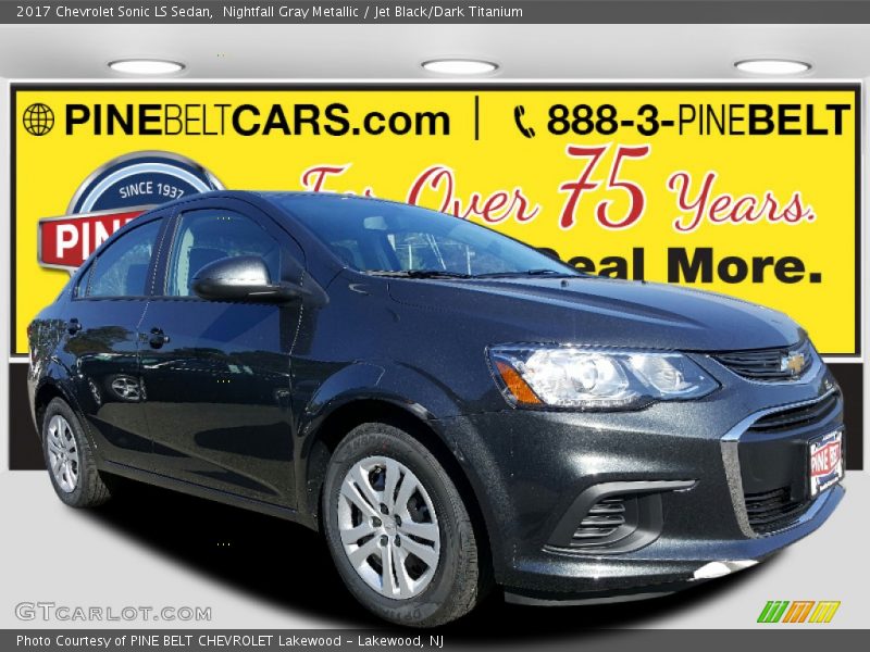 Nightfall Gray Metallic / Jet Black/Dark Titanium 2017 Chevrolet Sonic LS Sedan