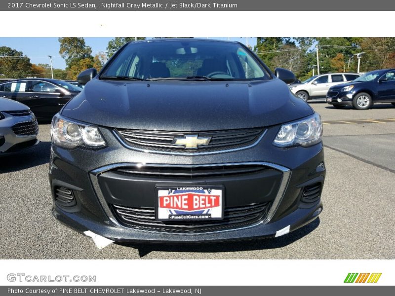 Nightfall Gray Metallic / Jet Black/Dark Titanium 2017 Chevrolet Sonic LS Sedan