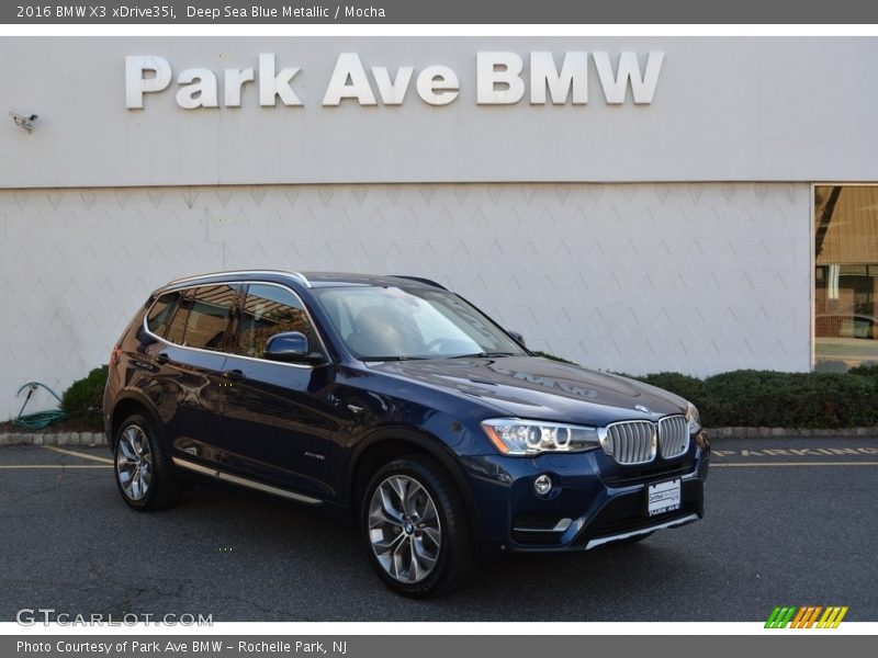 Deep Sea Blue Metallic / Mocha 2016 BMW X3 xDrive35i