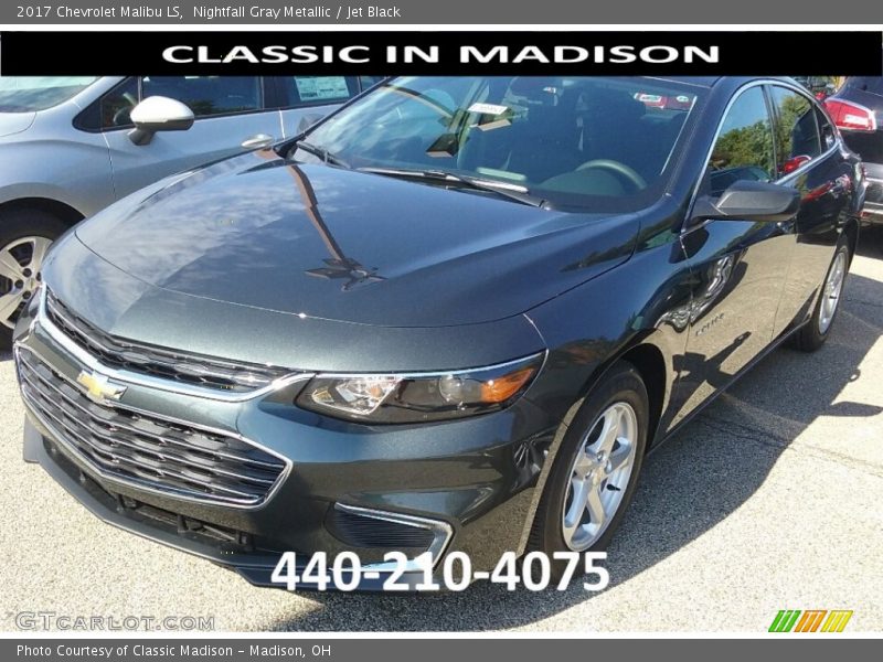 Nightfall Gray Metallic / Jet Black 2017 Chevrolet Malibu LS