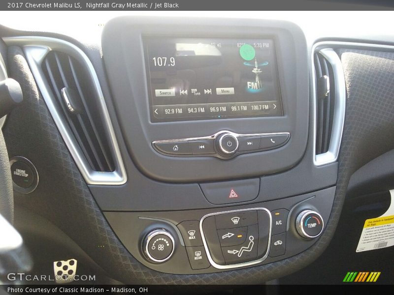 Nightfall Gray Metallic / Jet Black 2017 Chevrolet Malibu LS