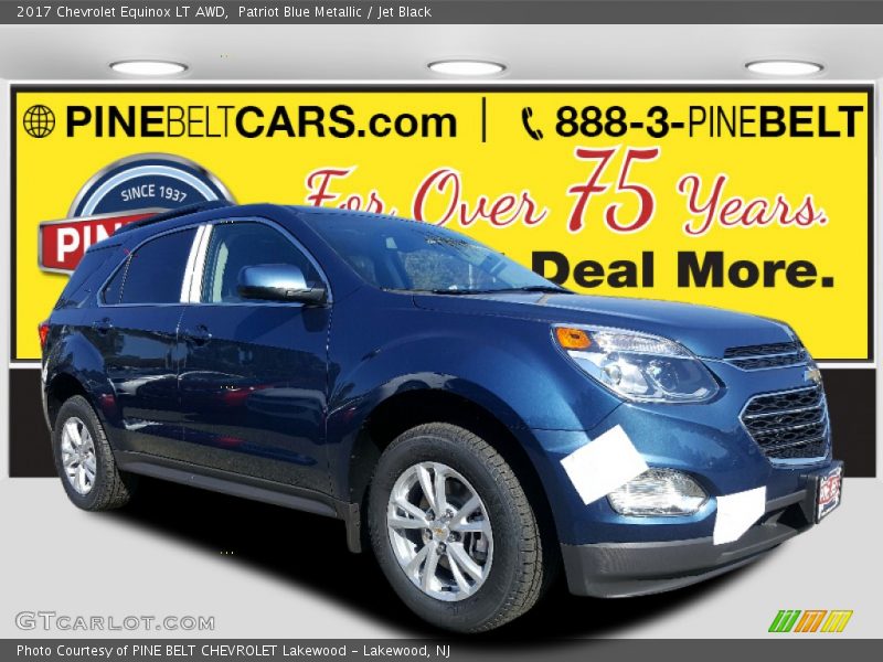 Patriot Blue Metallic / Jet Black 2017 Chevrolet Equinox LT AWD