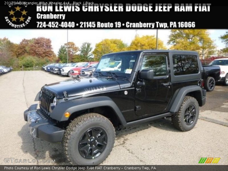 Black / Black 2017 Jeep Wrangler Willys Wheeler 4x4