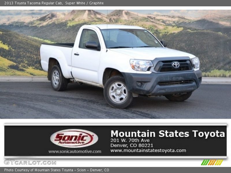 Super White / Graphite 2013 Toyota Tacoma Regular Cab