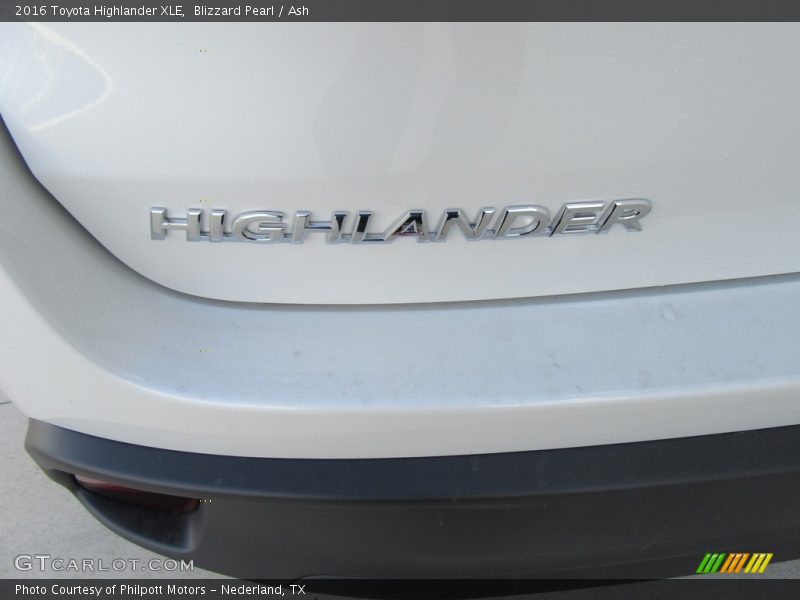 Blizzard Pearl / Ash 2016 Toyota Highlander XLE