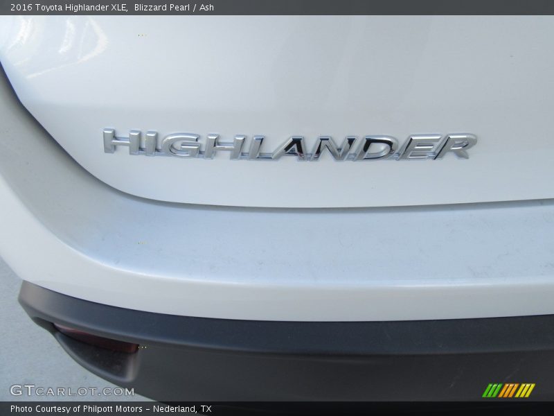 Blizzard Pearl / Ash 2016 Toyota Highlander XLE