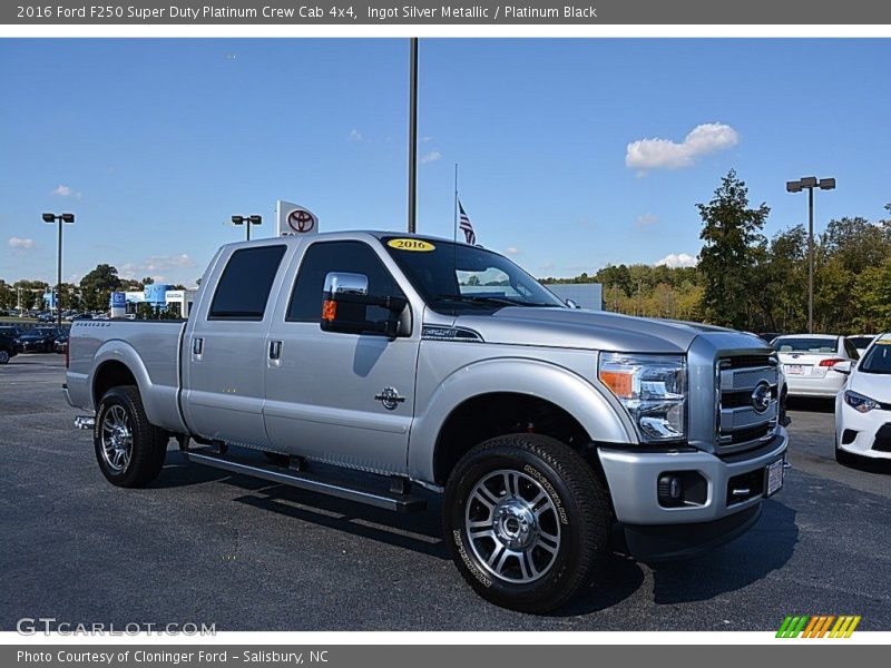 Ingot Silver Metallic / Platinum Black 2016 Ford F250 Super Duty Platinum Crew Cab 4x4