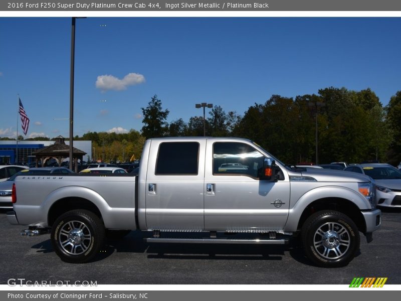 Ingot Silver Metallic / Platinum Black 2016 Ford F250 Super Duty Platinum Crew Cab 4x4