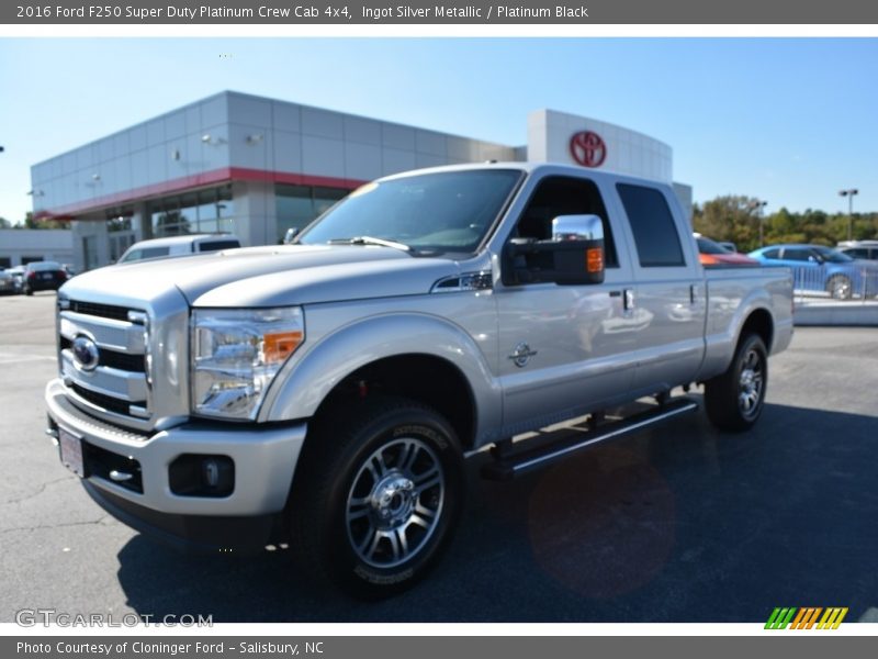Ingot Silver Metallic / Platinum Black 2016 Ford F250 Super Duty Platinum Crew Cab 4x4