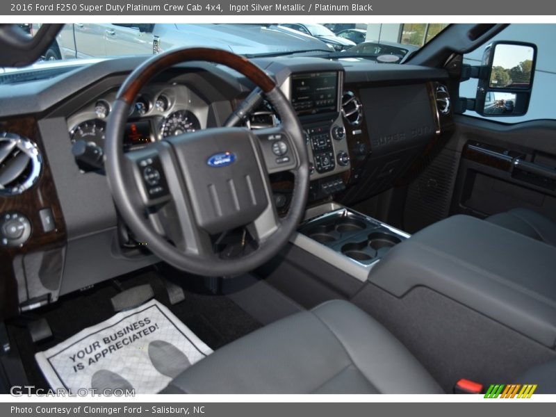 Ingot Silver Metallic / Platinum Black 2016 Ford F250 Super Duty Platinum Crew Cab 4x4