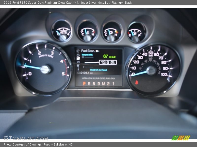 Ingot Silver Metallic / Platinum Black 2016 Ford F250 Super Duty Platinum Crew Cab 4x4