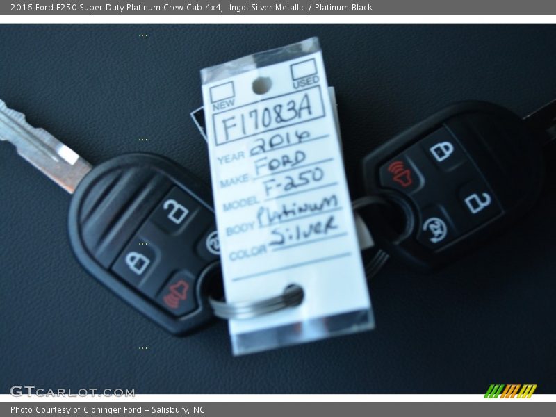 Ingot Silver Metallic / Platinum Black 2016 Ford F250 Super Duty Platinum Crew Cab 4x4