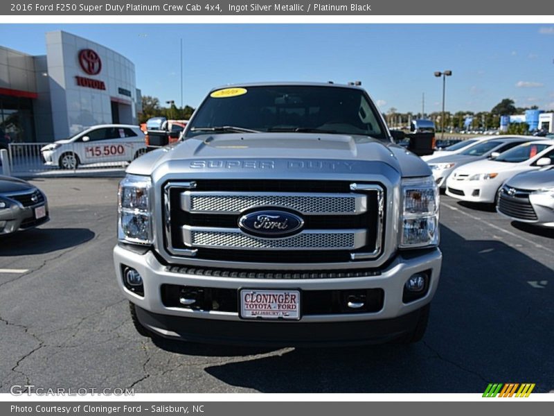 Ingot Silver Metallic / Platinum Black 2016 Ford F250 Super Duty Platinum Crew Cab 4x4