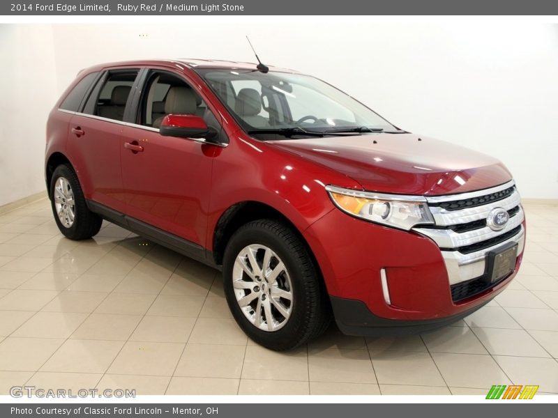 Ruby Red / Medium Light Stone 2014 Ford Edge Limited