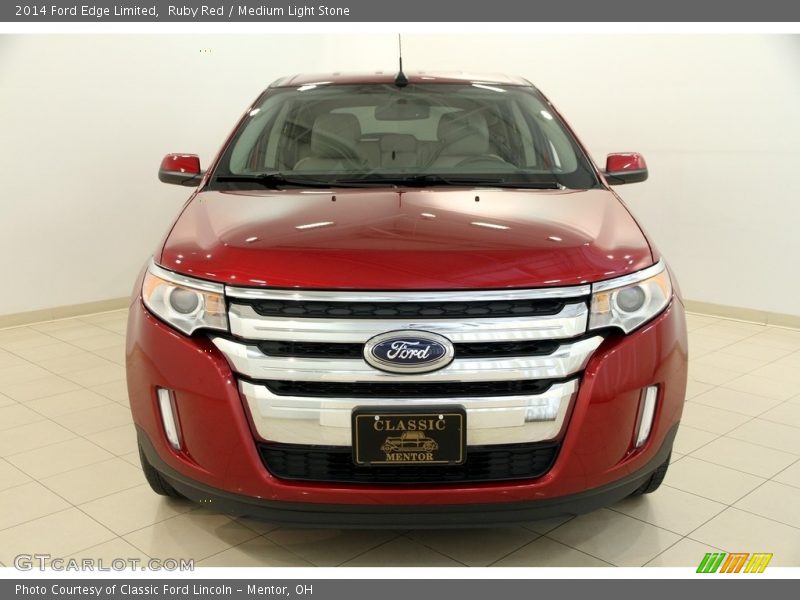 Ruby Red / Medium Light Stone 2014 Ford Edge Limited