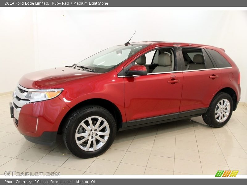 Ruby Red / Medium Light Stone 2014 Ford Edge Limited