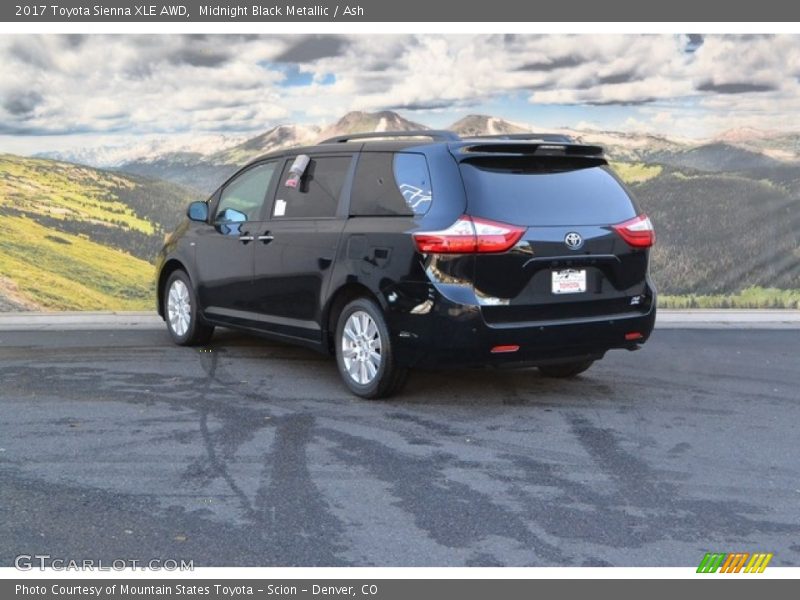 Midnight Black Metallic / Ash 2017 Toyota Sienna XLE AWD