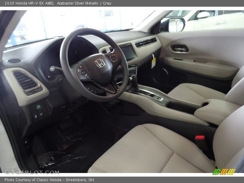 Alabaster Silver Metallic / Gray 2016 Honda HR-V EX AWD