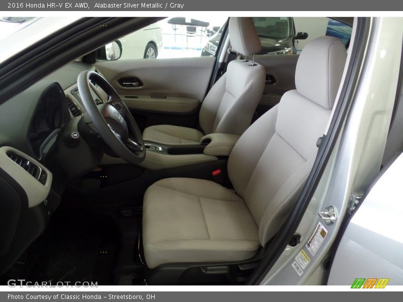 Alabaster Silver Metallic / Gray 2016 Honda HR-V EX AWD
